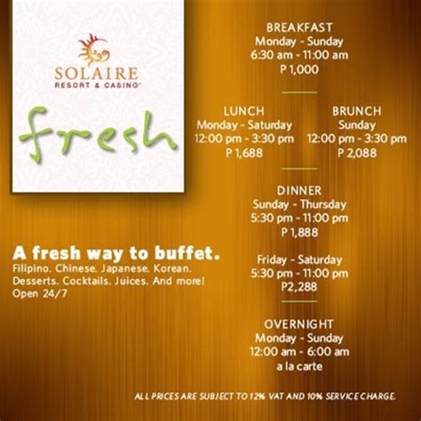 fresh solaire promo 2023|Fresh Menu .